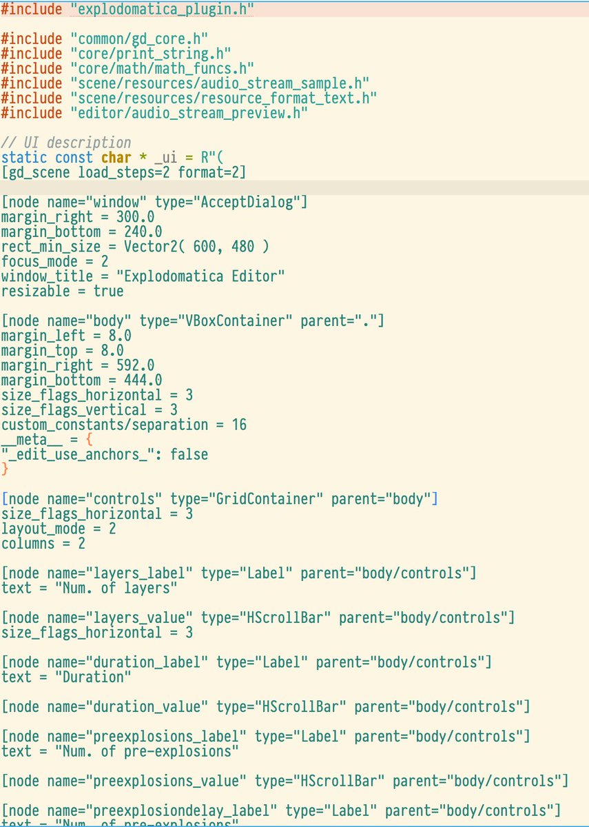 ppiecuch's tweet photo. Working on Godot editor plugin (Explodomatica) - good moment to finally look at the option of loading ui from embedded data/string. Works with couple of changes to ResourceFormatLoaderText  #GodotEngine #gamedevs #indiedev https://t.co/zObtTaZrAR