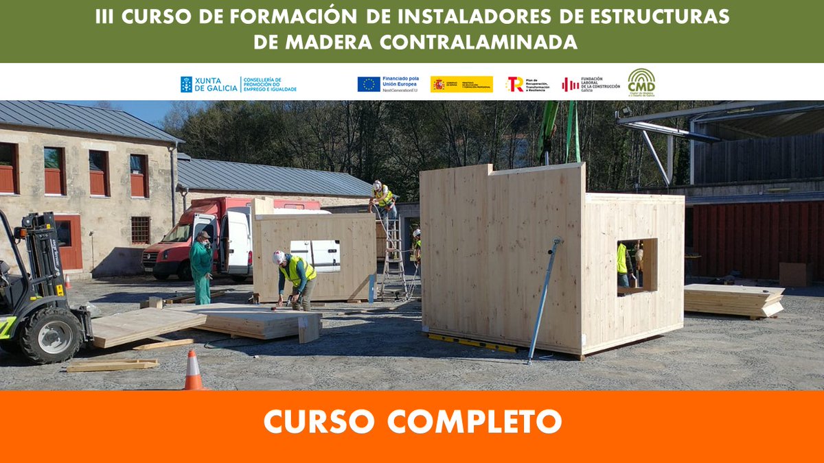 💥CERRAMOS LAS INSCRIPCIONES DEL CURSO DE FORMACIÓN DE INSTALADORES DE ESTRUCTURAS DE MADERA CONTRALAMINADA AL CUBRIRSE LAS PLAZAS OFERTADAS📣 

✨Muchas #gracias por el interés mostrado. Desde el CMD, iremos informando puntualmente de nuevas acciones #formativas.