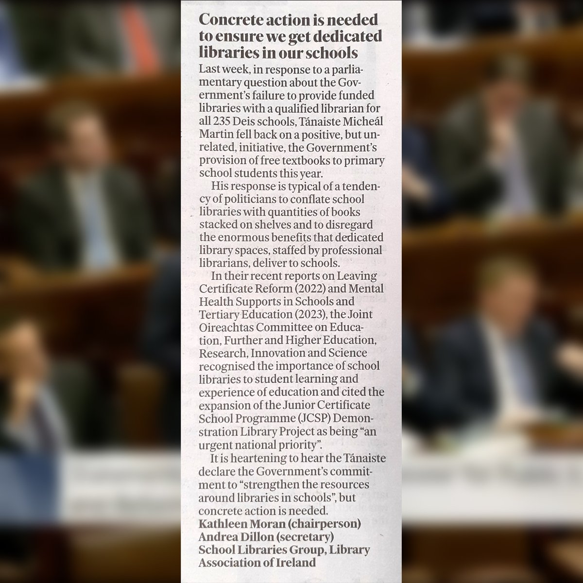 School Libraries Group, LAI (@slg_lai) on Twitter photo Thank you <a href="/Independent_ie/">Irish Independent</a> for publishing this letter from <a href="/SLG_LAI/">School Libraries Group, LAI</a> . Expansion of <a href="/jcsplibraries/">JCSP Library Project</a> has been on 'temporary' hold since 2008. There is no longer any excuse for this shameful failure to meet expansion commitments under DEIS policy. #Budget24 needs to reflect progress Thank you <a href="/Independent_ie/">Irish Independent</a> for publishing this letter from <a href="/SLG_LAI/">School Libraries Group, LAI</a> . Expansion of <a href="/jcsplibraries/">JCSP Library Project</a> has been on 'temporary' hold since 2008. There is no longer any excuse for this shameful failure to meet expansion commitments under DEIS policy. #Budget24 needs to reflect progress