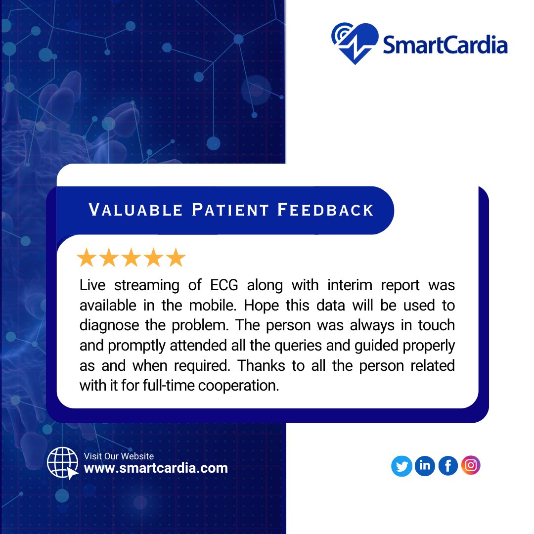 smartcardia's tweet photo. Happy patients are a sign of our success. 
Smartcardia's 7 Lead Ultra-Low Noise ECG Patch.
A Game-Changer for Remote Monitoring! 
Thank you for choosing us for better healthcare!
#HealthTech #ECGInnovation #smartcardia #ecg #nhs #nhsdigital #nhsengland #cardiology #stroke #ECG https://t.co/U3pCI3nJ7V