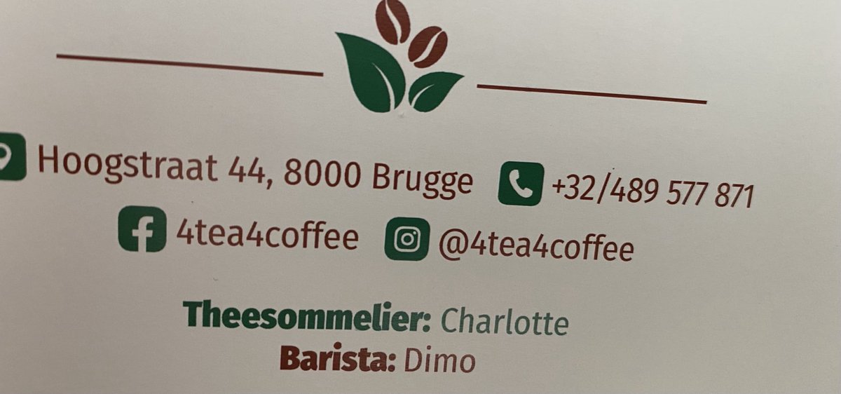 Most fantastic coffee in Bruges at 4Tea4Coffee — beautiful beans, prepared with care, in charming shop around the corner from the prettiest canal street. Highlight of our trip. ⁦<a href="/GuildFoodWriter/">GuildofFoodWriters</a>⁩ @4tea4coffee