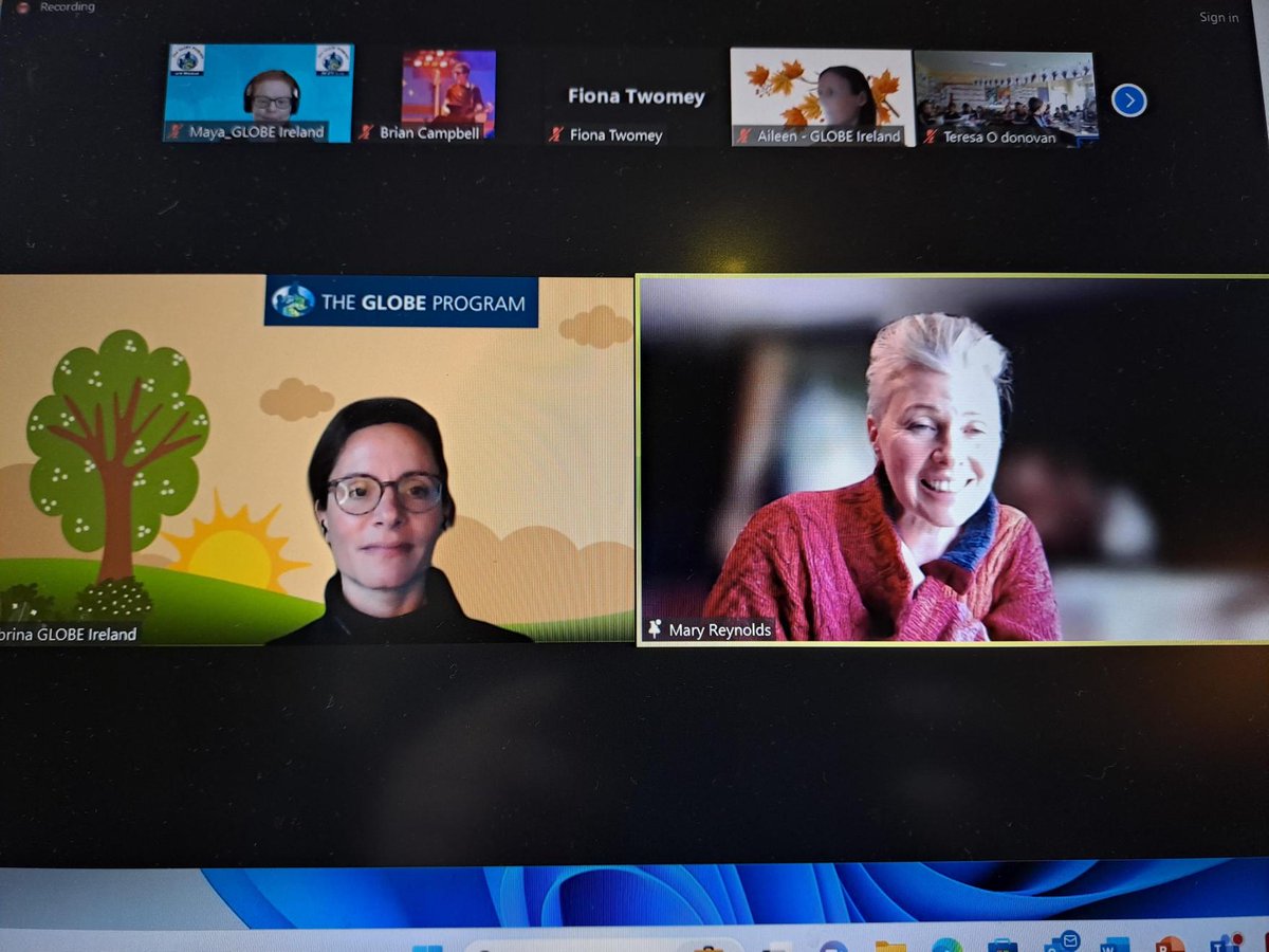 GLOBEIreland's tweet photo. Big thanks to Nature activist Mary Reynolds for joining 40 Irish schools online at our #TreeDay and #ColourFall Student Observation Project Kick-Off Event!  

What Restorative Acts of Kindness do you see around your school? 

Learn more: https://t.co/V6LnVQz5aQ

@WearetheArk1 https://t.co/apCygQFZkG