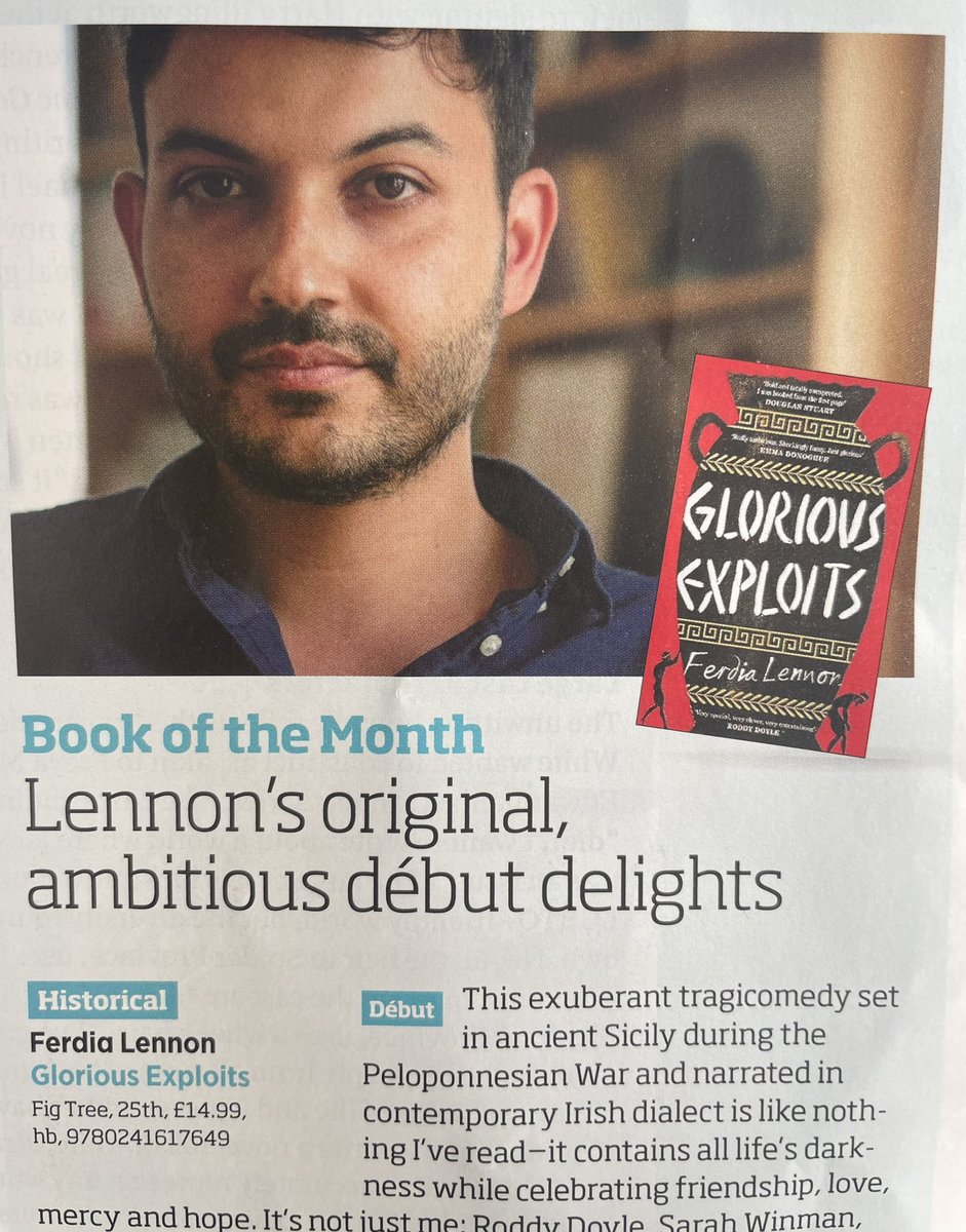 My #BOTM is a classical corker - but not a mythology retelling - which tells a tale of Athens, war & theatre through the eyes of an unemployed Syracusan potter narrating in Irish dialect. Antiquity as you’ve never seen it before! @FigTreePenguin @thebookseller