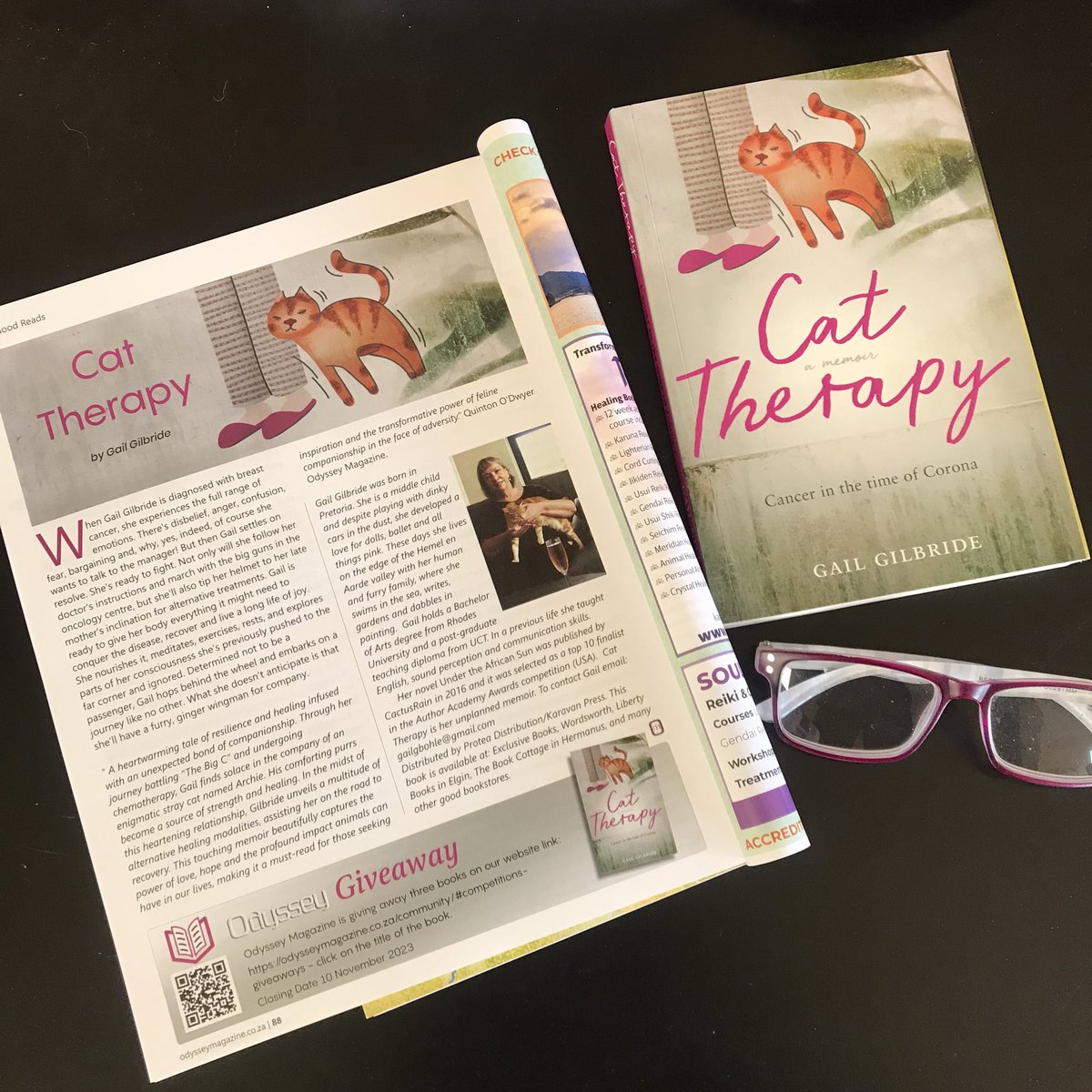PennyHaw's tweet image. Lovely to see @gailies3 Cat Therapy featured in the current edition of @OdysseyMagZA There’s an associated giveaway too!

#memoir #furlit #readsa #cattherapy