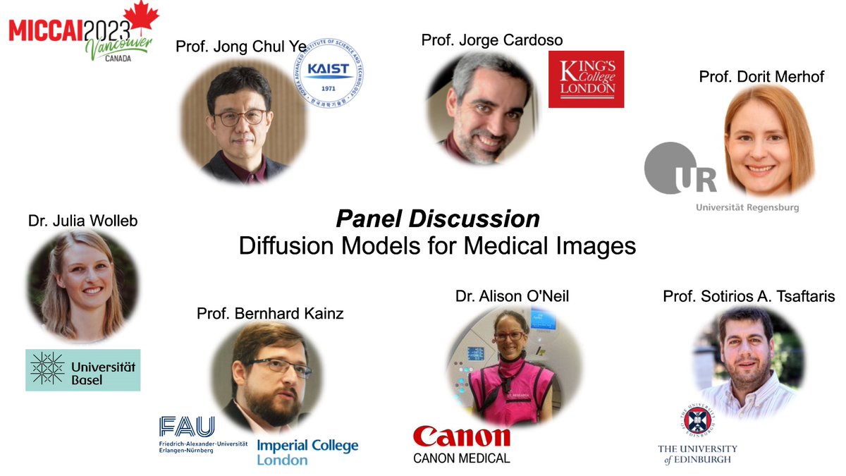 🔍 Join Us for a Panel Discussion at #MICCAI2023 on diffusion models for medical imaging.

🗓️ Sunday 08/10/2023 | 🕔 5:00 - 6:00 PM (GMT-7)

🔗 Details here: vios.science/tutorials/diff…

👇 Tag a colleague who shouldn’t miss this! 🚀

#DiffusionModels #MedicalImaging #HealthTech #AI…
