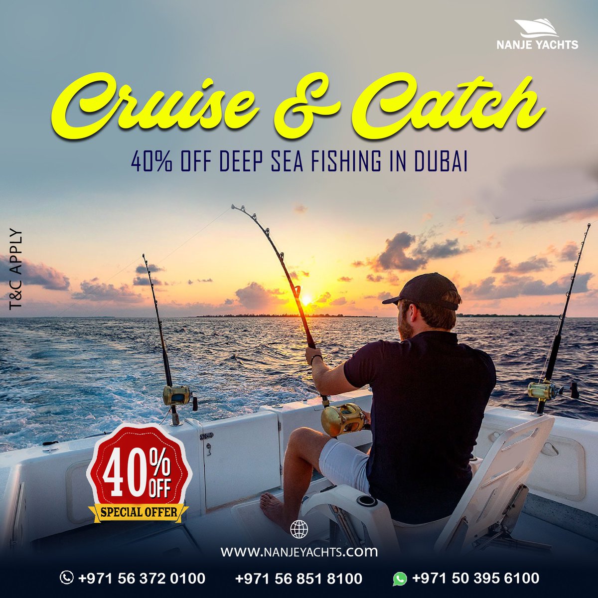 Nanjeyachts's tweet image. Reel in the savings! Get hooked on our  exclusive offer: 40% off deep sea fishing in Dubai! 🎣 Don't miss the  boat – book your adventure now!"
Contact Us
📞 : +971503956100
🌐 : lnkd.in/ew_F4cx

#fishinguae #fishing #uae #fishinglife #jigging #mydubai #fishingislife