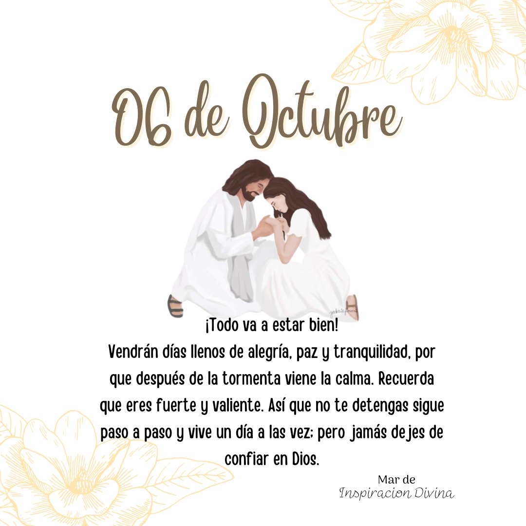 mar_deInsDivina's tweet photo. Confía✨
Los planes de Dios son perfectos 🙏🏻🤍 https://t.co/YhoRDzz6Y2