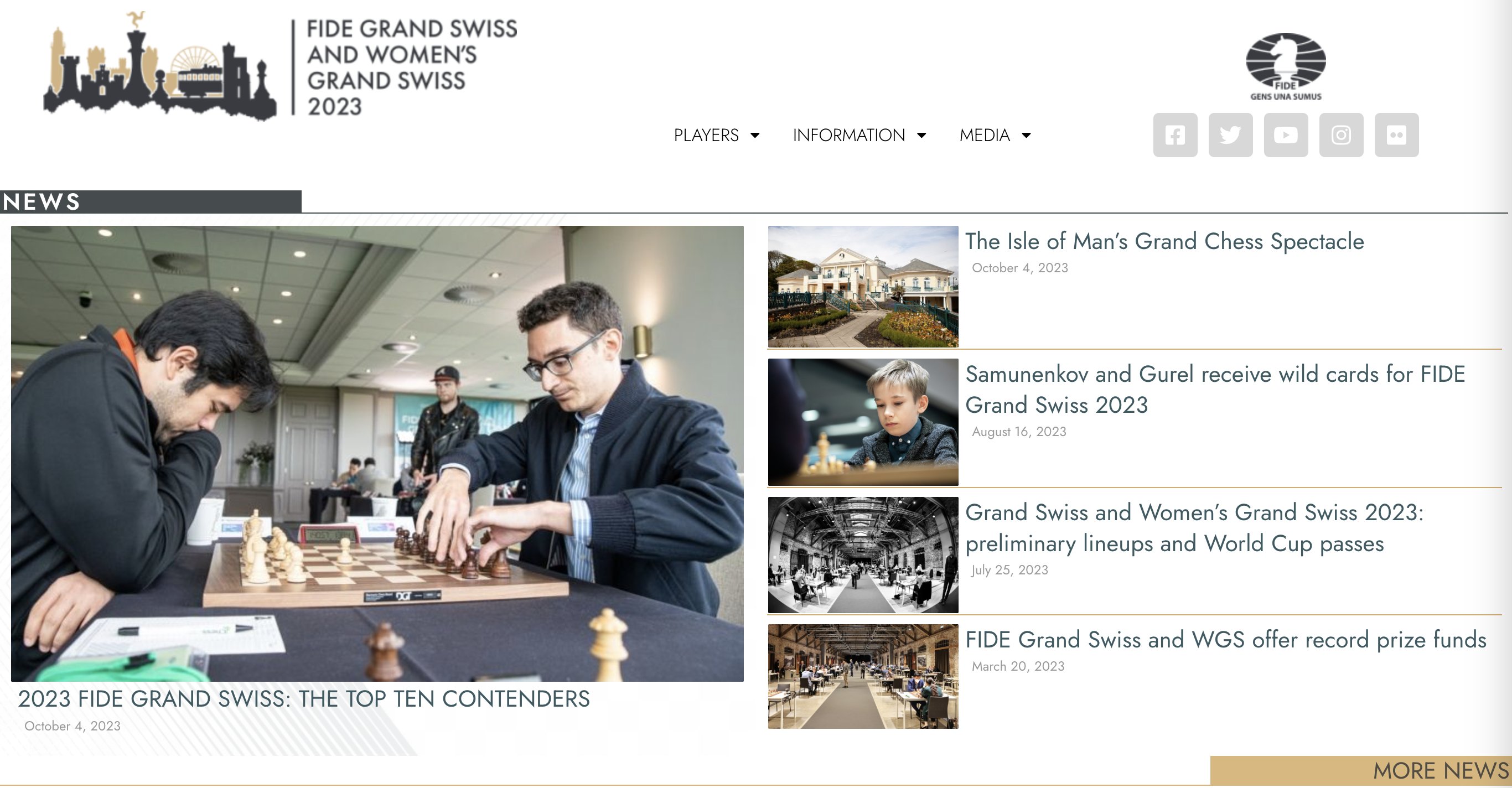 When is the FIDE Chess World Cup and what is the prize fund?