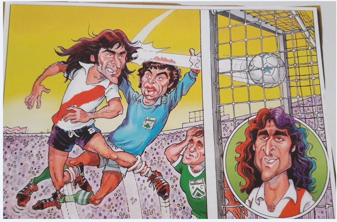 River campeón del Torneo Nacional 1981. El 20 de diciembre de 1981, River derrotaba 1- 0 a Ferro como visitante con gol de #MarioKempes. Caricatura : Jorge de los Río #NoDigaGolDigaKempes