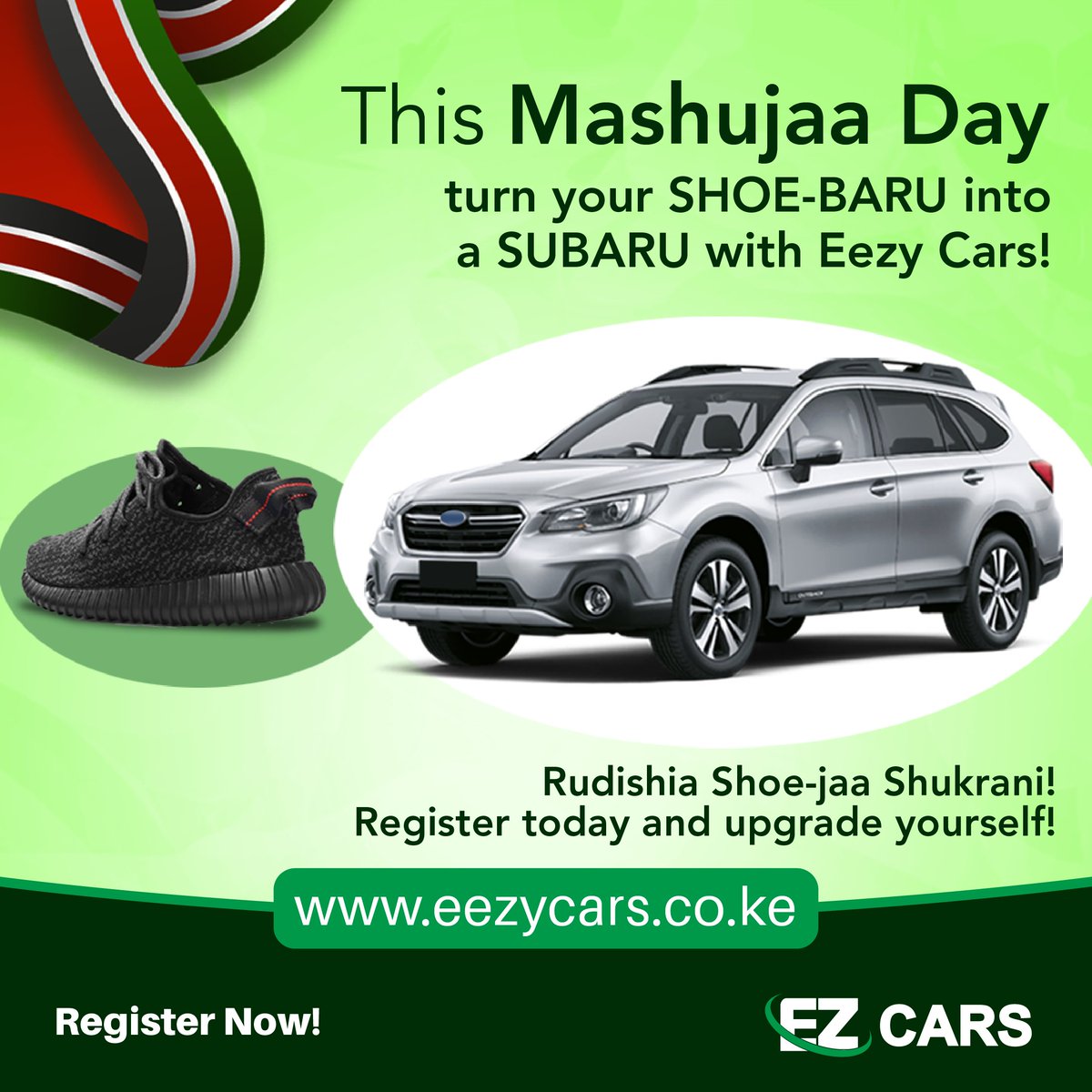 EezyCars's tweet photo. Upgrade your car this Mashujaa day with Eezy Cars.
Register. Bid. Buy.
https://t.co/1Bq1A27udt
Talk to us today:
0709 335 005.
#EezyCars #MakeItEezy https://t.co/mQCCDPmhJb