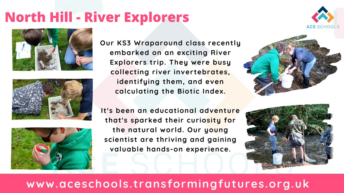 ACENorthHill's tweet photo. Big thanks to @WestcountryRT for an incredible River Explorers trip! Our students loved the hands-on activities and learnt so much. 🔎 #BringingRiversToLife #RiverExplorers @aceschools1 @tfuturestrust1 https://t.co/XUeyT2pPLx