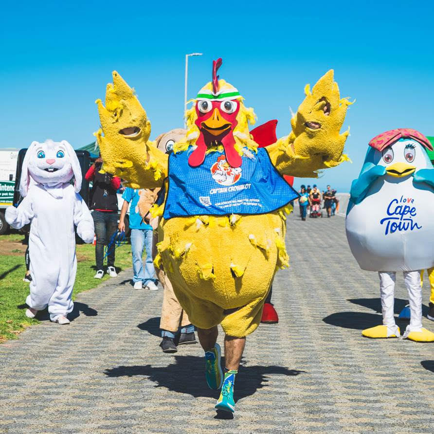 Captain Crowalot is running the Sanlam Cape Town Marathon in support of the Cape of Good Hope SPCA. In a chicken suit! (More at bit.ly/CaptainCrowalot) To also be truly eggcellent, simply head over to givengain.com/e/sanlam-cape-… to get started with your own fundraising project.