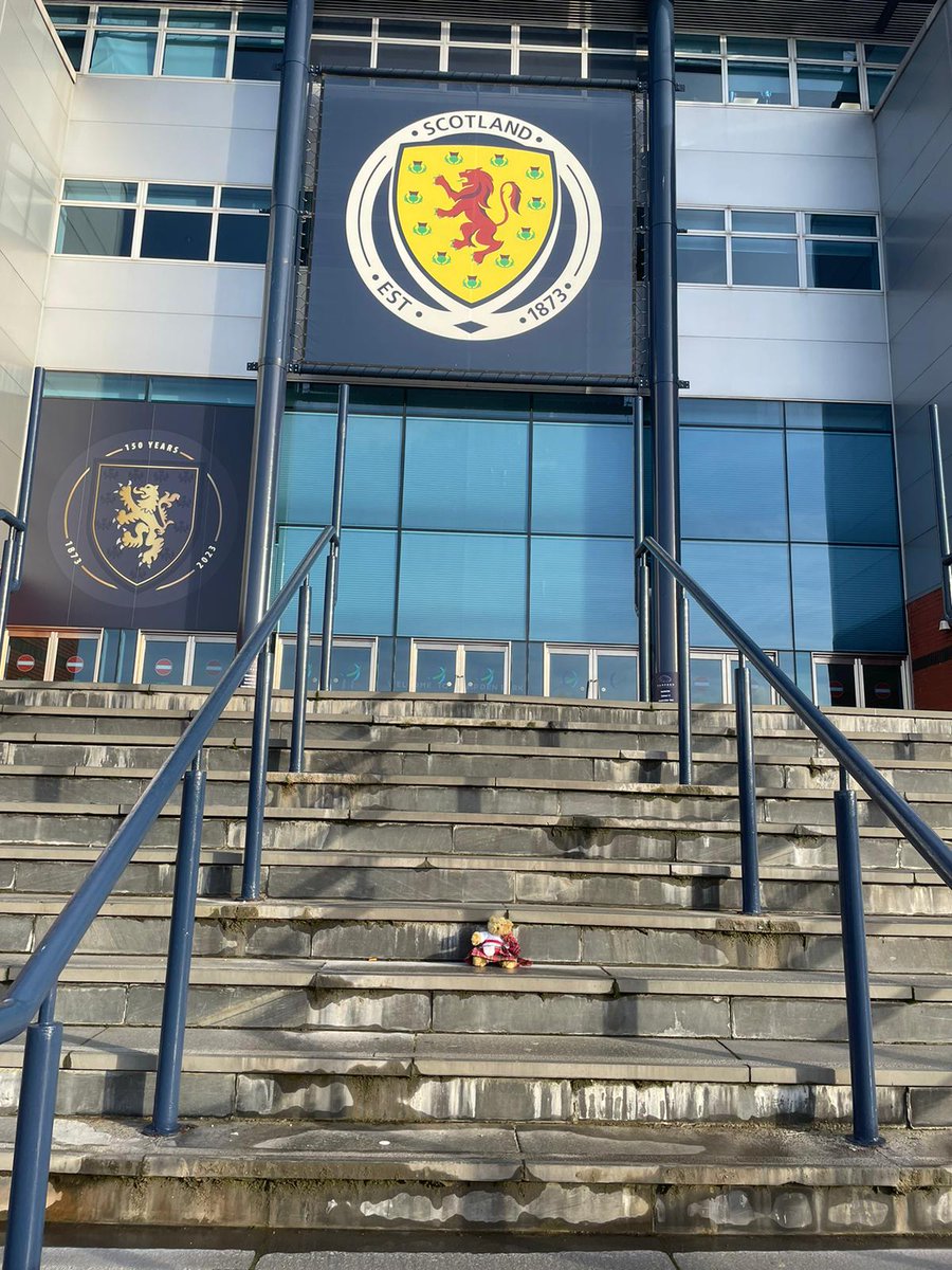 NCCTUK's tweet photo. Hamish from Glasgow House is out early again this morning &amp; this time he's at the National Stadium &amp; we think Hamish is turning into a furry football fan! #NationalStadiumScotland #football #Ilovefootie #footballfan #ncctuk https://t.co/9173fnHQyp