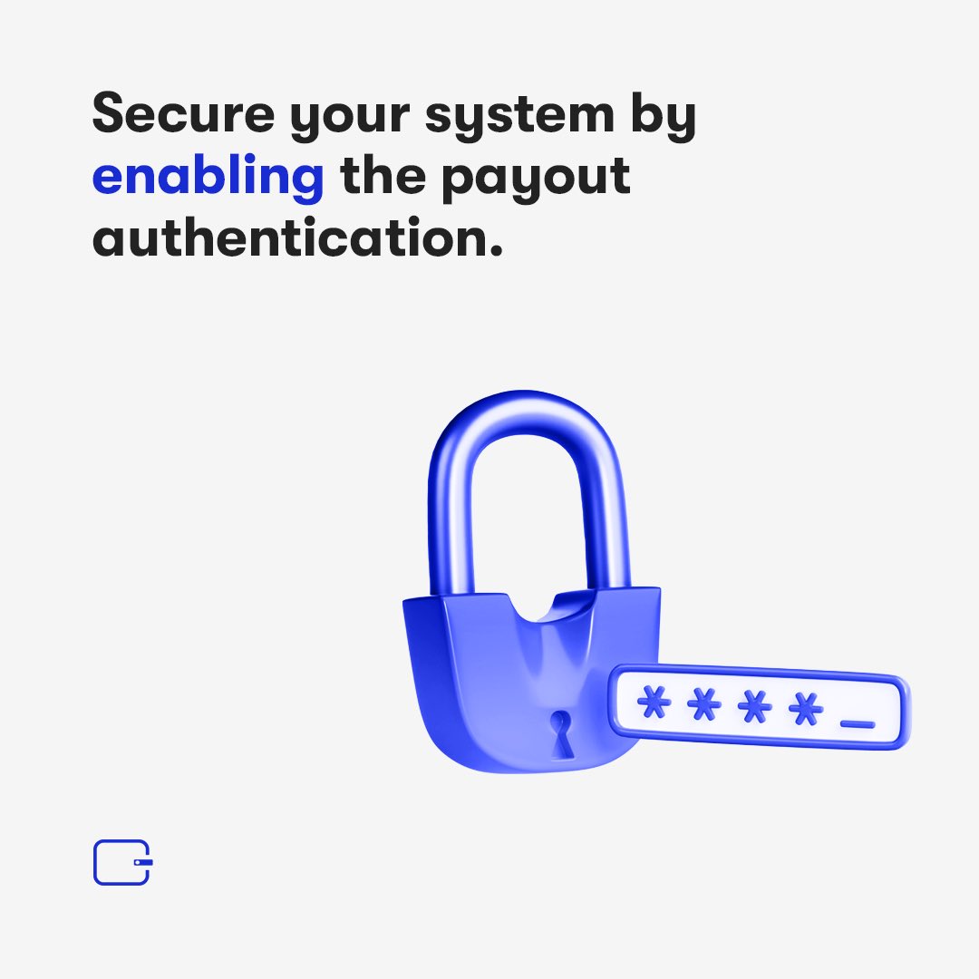 Activate your payout authentication is against unauthorized access.
By activating this layer of security, you're ensuring that only trusted users have the power to make payouts, keeping your assets and information locked away from prying eyes

#MarasoftPay #SystemSecurity