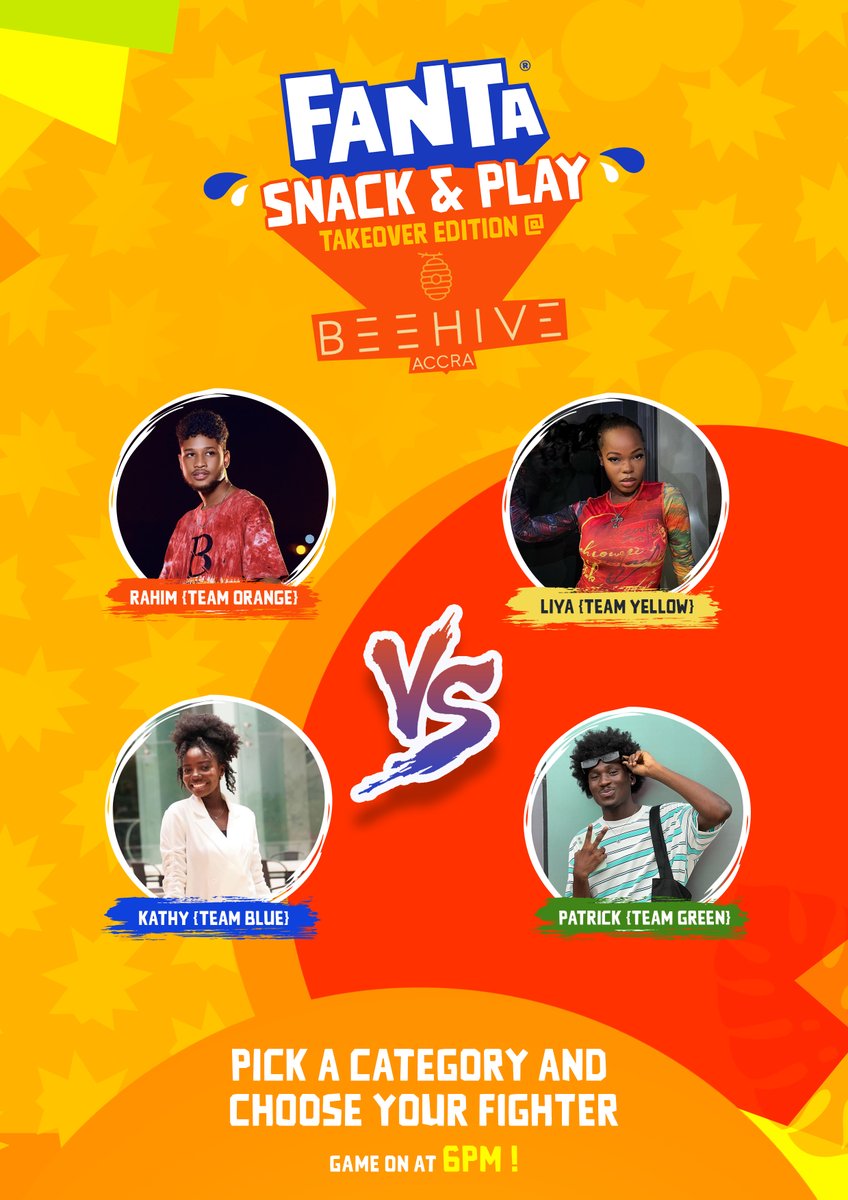 FantaGhana's tweet photo. Get ready to rally for your team this evening at Beehive and let's turn the excitement all the way up! 🙌​

#FantaYummySnacking​ #SnackAndPlay https://t.co/CWg0WSc6ut