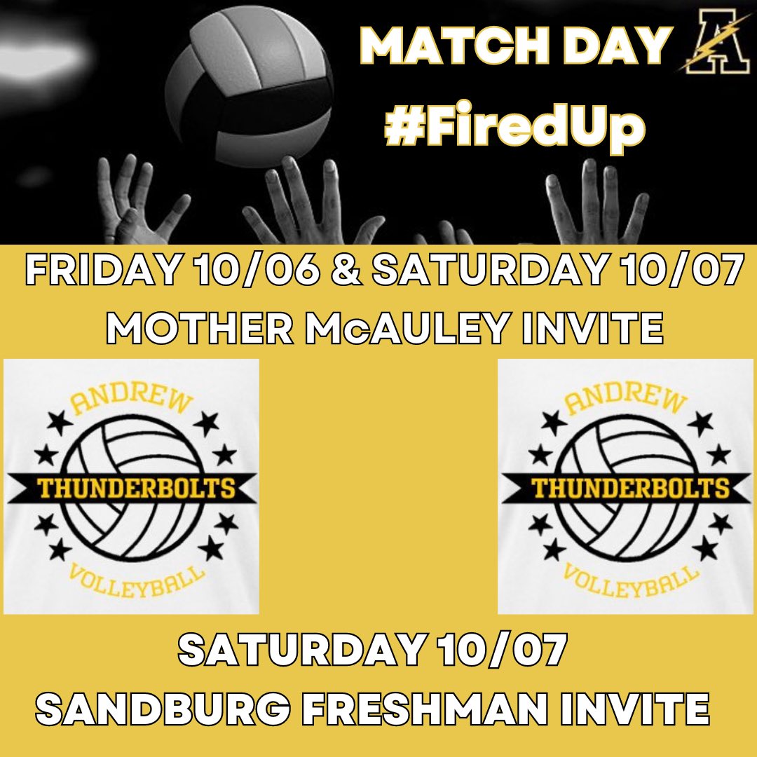 Andrew Athletics (@vjabolts) on Twitter photo Best of luck this weekend to JV and Freshman <a href="/tboltsvb/">Andrew Girls Volleyball</a> at the McAuley and Sandburg Tournaments Best of luck this weekend to JV and Freshman <a href="/tboltsvb/">Andrew Girls Volleyball</a> at the McAuley and Sandburg Tournaments
