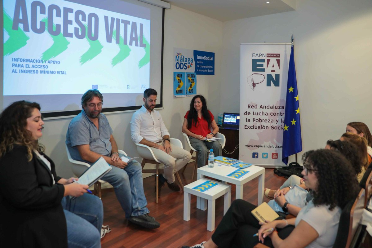 EAPNandalucia's tweet photo. Estamos exponiendo en nuestras mesas de debate las diferentes experiencias vividas en el trabajo de campo con las entidades participantes y el equipo de #ACCESOVITAL
#nadiesinlominimo #IMV
@ceipmariadelao
#Asperones,
@insertandalucia
@provivienda_org
@IncluDD_eu
@EAPNes https://t.co/1TKlev3Ig1