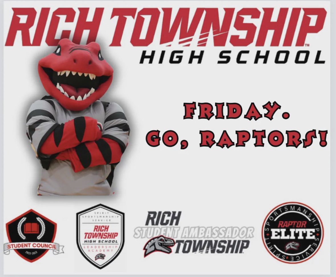 Richie the Raptor (@richietheraptor) on Twitter photo Hey today isn’t my birthday, but it’s exactly ONE YEAR since the <a href="/RichTownshipHS/">Rich Township HSD 227</a> students voted to name me Richie the Raptor!
Happy Friday.
Go, Raptors!
<a href="/RTHS_Athletics/">Raptor Athletics</a> <a href="/RTHSActivities/">Raptor Activities and School Pride</a> <a href="/RTHSPrincipals/">RTHS Co-Principals</a> <a href="/RTHSSTEMMC/">Rich Township High School STEM Campus Media Center</a> <a href="/TheUproarRTHS/">Rich Township Raptors Student Newspaper</a> <a href="/rich227SCouncil/">Rich Township Student Council</a> <a href="/DrJohnnieThomas/">Johnnie Thomas</a> <a href="/TonySandersSupt/">Tony Sanders</a> Hey today isn’t my birthday, but it’s exactly ONE YEAR since the <a href="/RichTownshipHS/">Rich Township HSD 227</a> students voted to name me Richie the Raptor!
Happy Friday.
Go, Raptors!
<a href="/RTHS_Athletics/">Raptor Athletics</a> <a href="/RTHSActivities/">Raptor Activities and School Pride</a> <a href="/RTHSPrincipals/">RTHS Co-Principals</a> <a href="/RTHSSTEMMC/">Rich Township High School STEM Campus Media Center</a> <a href="/TheUproarRTHS/">Rich Township Raptors Student Newspaper</a> <a href="/rich227SCouncil/">Rich Township Student Council</a> <a href="/DrJohnnieThomas/">Johnnie Thomas</a> <a href="/TonySandersSupt/">Tony Sanders</a>