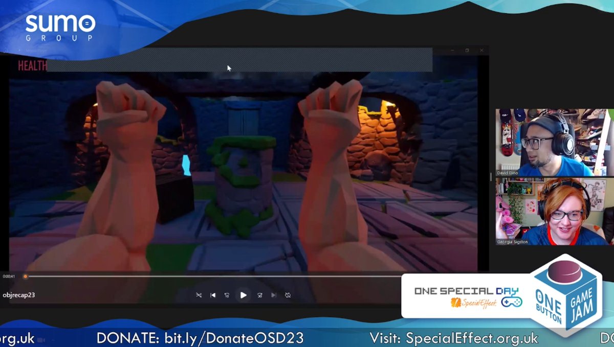 Watch the @SumoGroup_ltd #OneButtonGameJam2023 now on Twitch for @SpecialEffect #OneSpecialDay ! twitch.tv/sumodigital