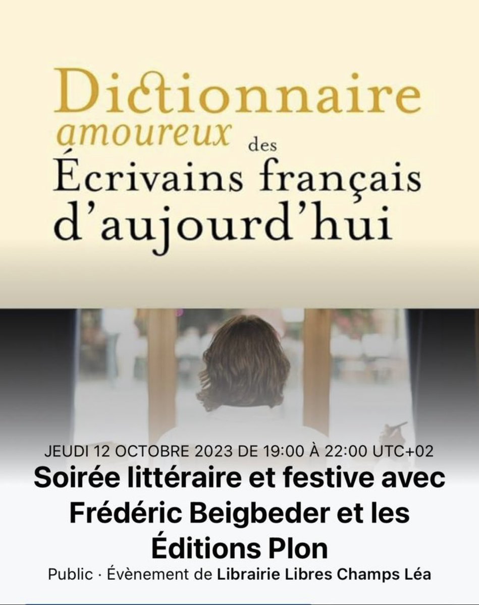 Ce Jeudi 12 Ocobre 2023. @libreschamps 18,rue le verrier 75006
#dedicace #fredericbeigbeder #paris6 #librairie #dictionnaireamoureux @EditionsPlon