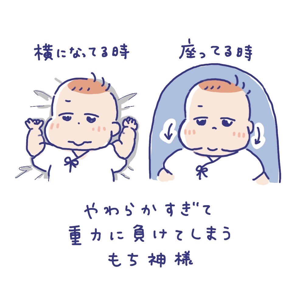 今日のもち神様👶重力に負ける

#育児イラスト 