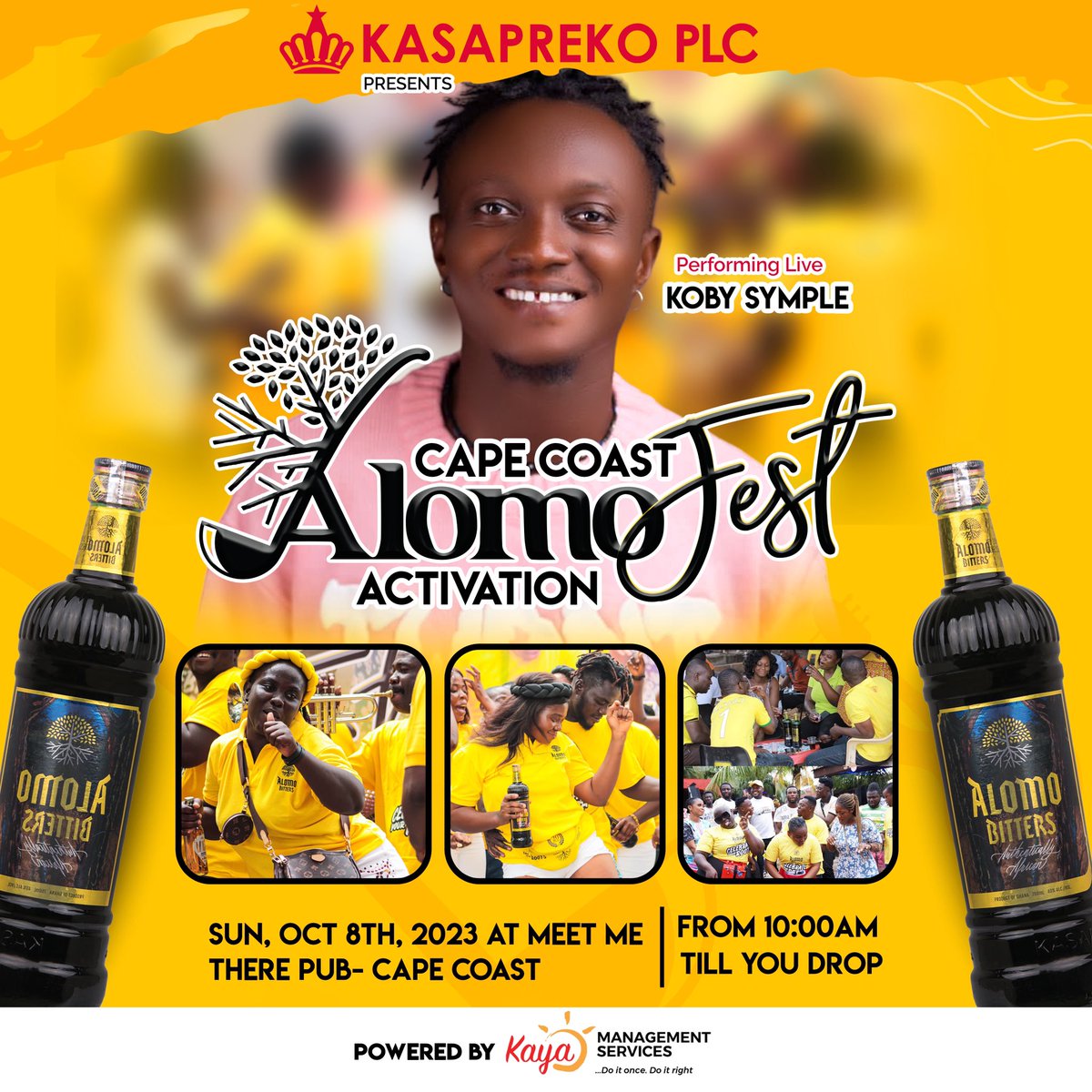 SintimTv's tweet photo. Two of Central Region’s finest artistes, @OrkortorPerry and @KobySymple are set to thrill audience at the Cape Coast edition of ALOMOFEST brought to by Kasapreko 

DATE: Sunday, 8th October, 2023 
VENUE: Meet Me There, Cape Coast 
TIME: 10AM  
RATE: FREEEE!! 

#AlomoFest https://t.co/sVxTmMdDq7