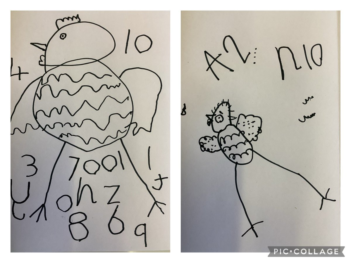 DeanburnPS_P2_1's tweet image. We have been enjoying and retelling the story of ‘The Little Red Hen’. Look at these fabulous drawings of our own little hens and the passcodes (letters, numbers, words) that make them do magical, extraordinary things!  #DrawingClub