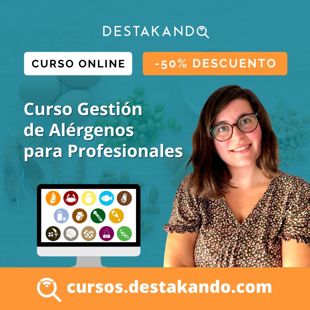🔎 Curso Gestión de Alérgenos Alimentarios para Profesionales, impartido por María van der Hofstadt

📅 Matrícula abierta con descuento de lanzamiento (-50%). Inicio 13 noviembre ➡️ Más información en nuestra web: cursos.destakando.com/curso-gestion-…