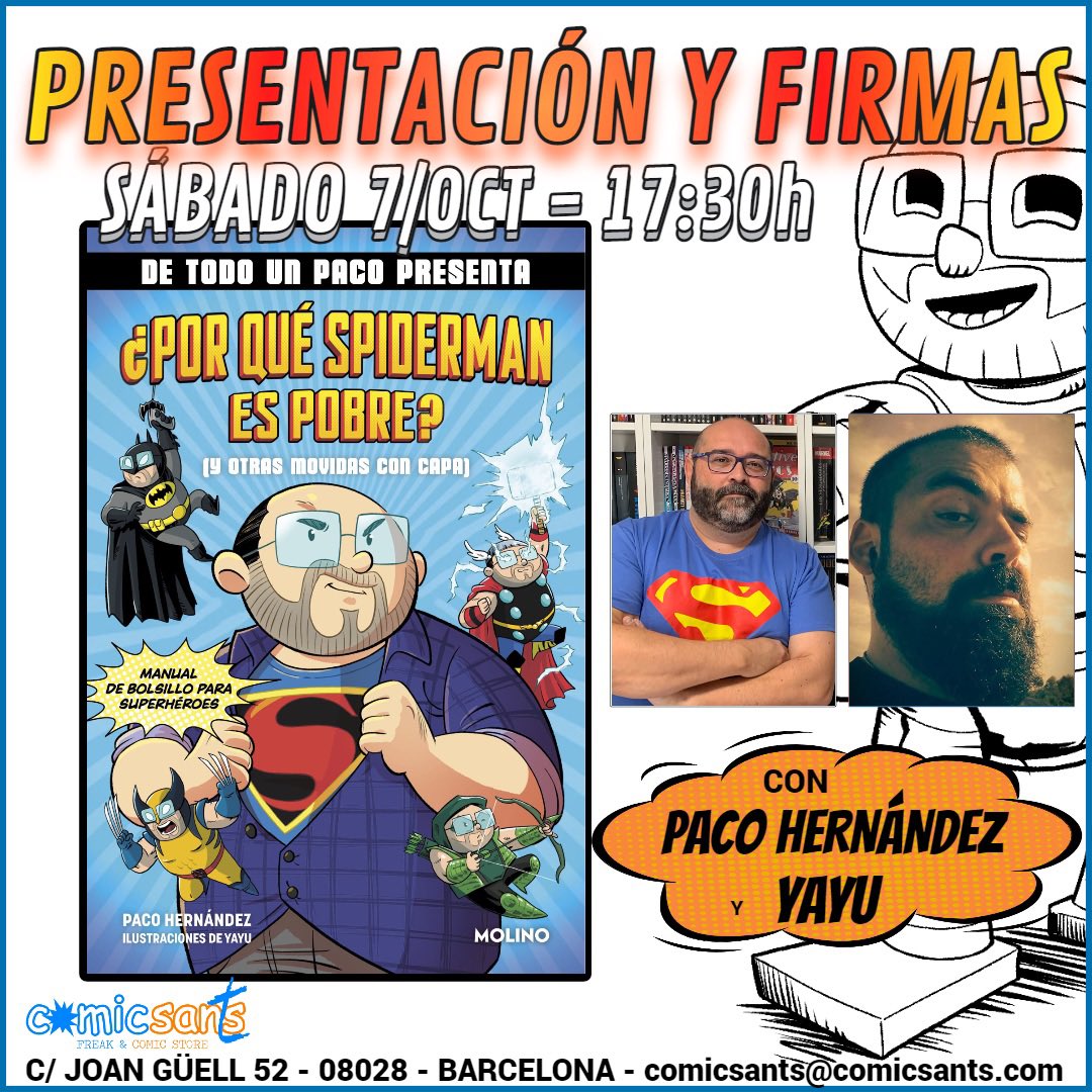 HiusepComic's tweet photo. Ya lo tenemos todo preparado para la sesión de mañana. Solo faltáis vosotros ¿contamos con vuestra presencia?
#somoscomicsants @pacohernandezs @_yayu_ @penguinlibros @penguincomicses @editorialmolino #barcelona #firmas #detodounpaco https://t.co/mSH1aqqwOk