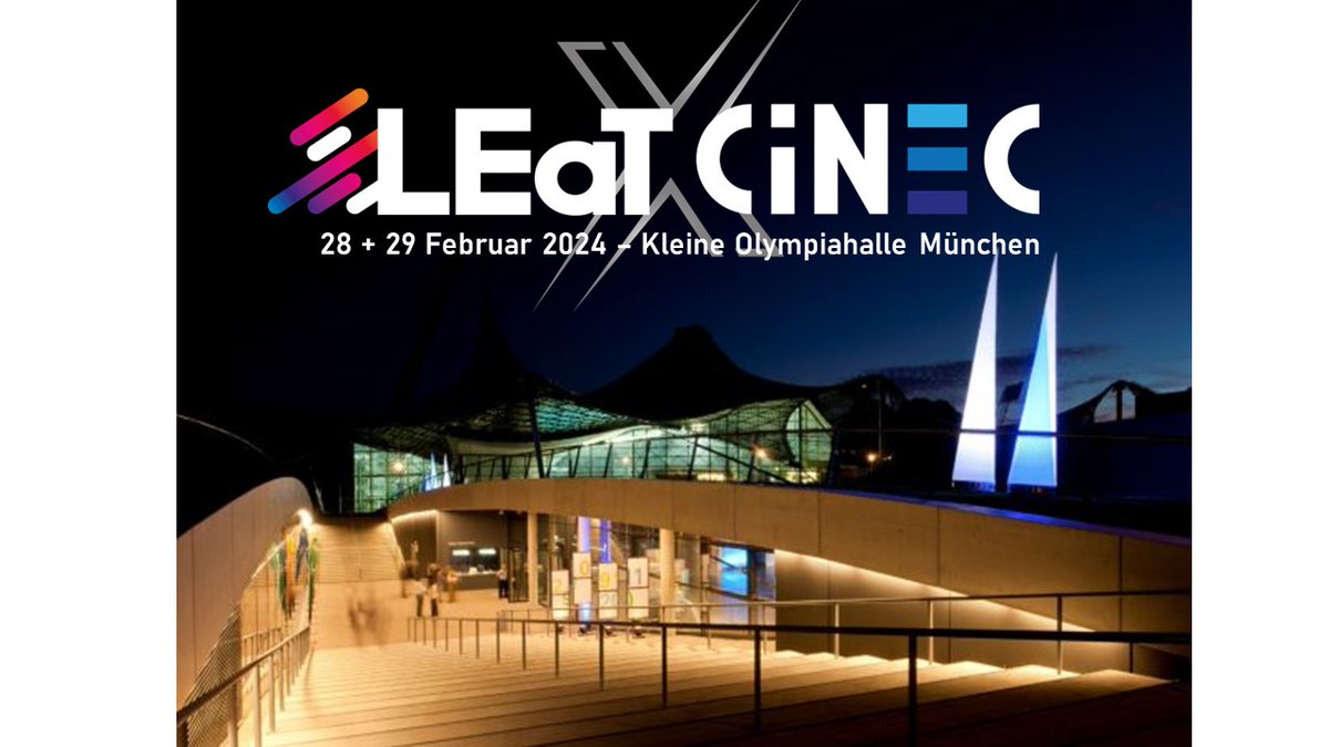 Wondering where LEaT X CiNEC will take place? At the Kleine Olympiahalle Munich! Top location, no long walks &amp; #AllEyesOnNetworking
@kameramann_de  #LEatXCiNEC cinec.de