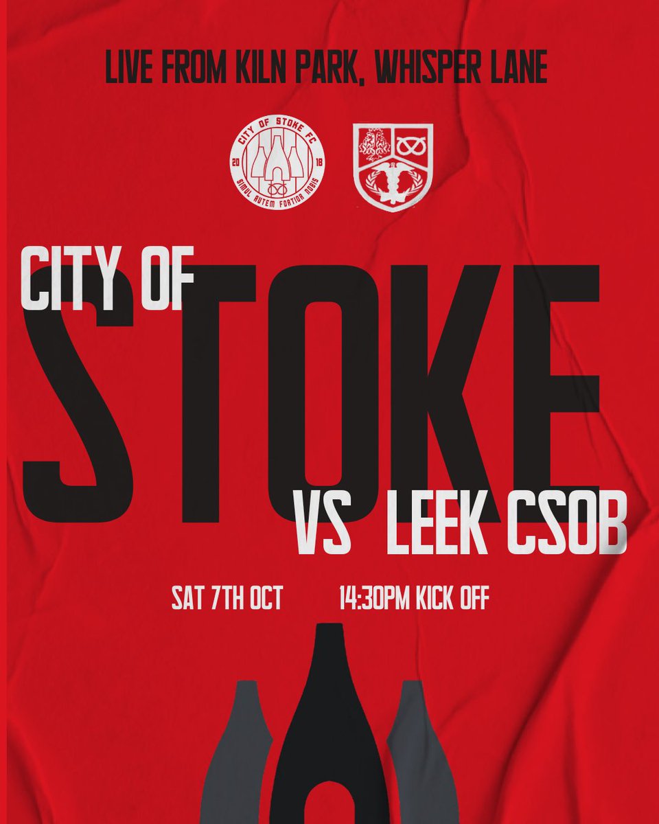 🔴⚫️| ＢＩＧ  ＧＡＭＥ 

No bigger task then facing the holders of <a href="/StaffordshireFA/">Staffordshire FA</a> Senior Vase in the 1st Round <a href="/Leekcsob/">Leek C.S.O.B</a> 

Shep and Joe will have the <a href="/cityofstokefc/">C i t y O f S t o k e F C</a> well drilled, and prepped looking to cause an upset tomorrow.

#WeAreCÖS #COYB