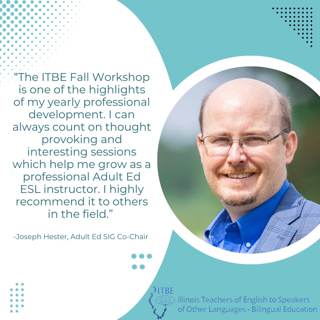 ITBE Fall Virtual Workshop is 8 days away!! 

Check out why Executive Board Member, Joseph Hester, is looking forward to Workshop. 

Follow this link to register: itbe.org/fall_virtual_w….