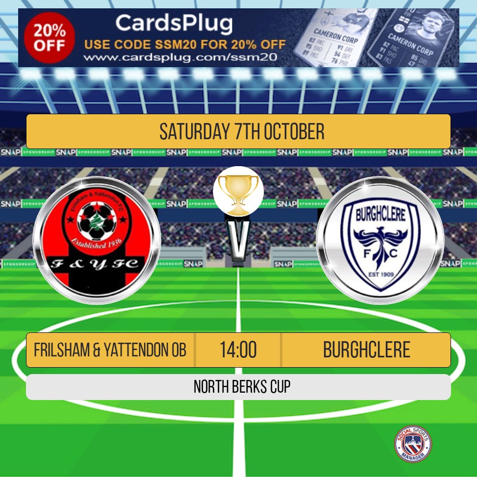 Cup action tomorrow as we travel to unbeaten frilsham. 

UP THE CLERE🔵⚪️