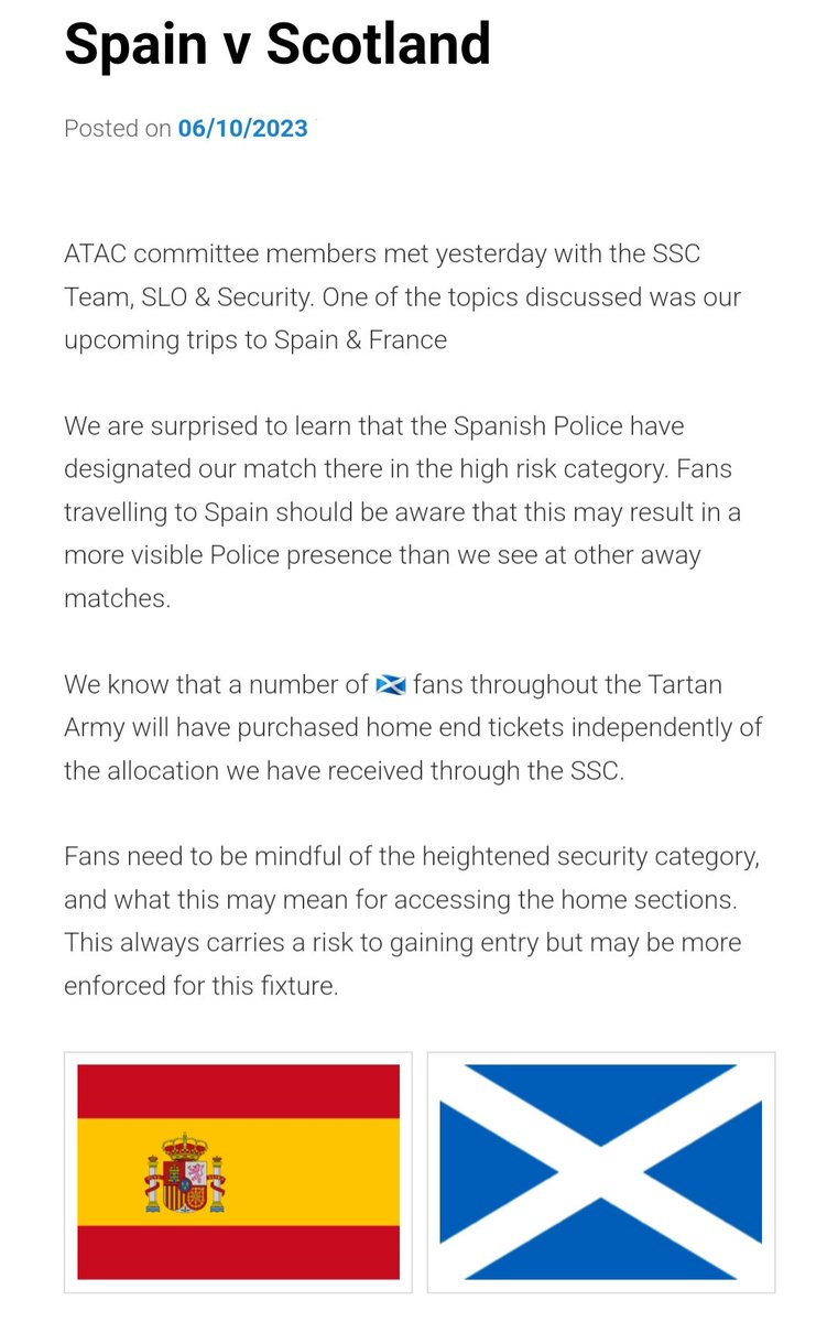 Information ahead of next week's 🇪🇸 v 🏴󠁧󠁢󠁳󠁣󠁴󠁿 fixture in Seville. associationoftartanarmyclubs.com/2023/10/06/spa…