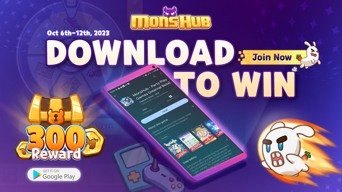 Monsterra_P2E's tweet photo. ⬆️HOT: Install MonsHub App & Win 300 MSTR⬆️

Take only simple clicks to earn a prize in the "Download To Win" event this weekend!

To-do Tasks:
📌 Like & RT this post
📌Download MonsHub (Android) at: https://t.co/mWmDgqFSBS
📌Cmt app download screenshot + Hashtag #MonsHub

⏳Oct 6th-12th, 2023
🏅300MSTR/15 lucky winners

Speed up to join NOW!