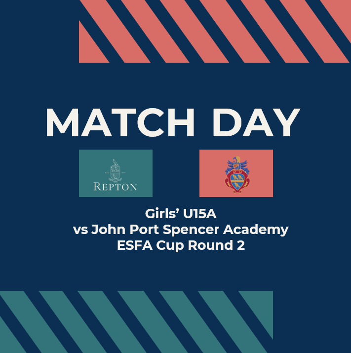 MATCH DAY Only one game today as the Girls' U15A team take on John Port Spencer in their second knockout fixture of the week! 🏆@schoolsfootball Cup 🆚@johnportspencer 🕒4.30pm 🏟️Chapel #reptonfootball #reptonfootballprogramme #courage #excellence