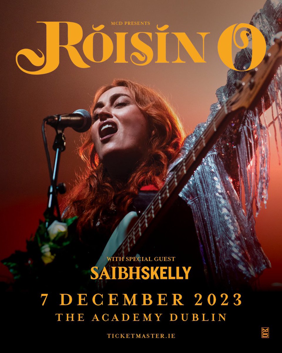 So thrilled to announce the deadly @saibhskelly1 will be opening the show for us as special guest @academydublin on December 7th! Get in early on the night to see Saibh she’s mega! Grab your tickets from lnk.bio/roisino