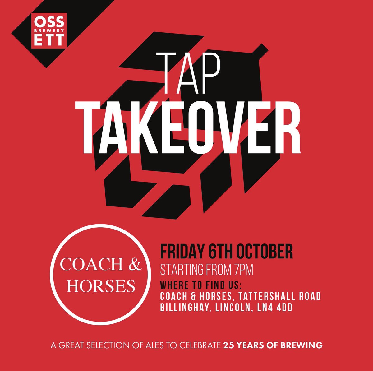 OSSETT Tap Takeover 🍺

📆 Today from 5pm
📍 Coach &amp; Horses, Tattershall Road, Billinghay, Lincoln, LN4 4DD

Featured beers on the bar ⬇️
🍻 White Rat
🍻 Riverhead 〰️ Lord Nelson
🍻 Riverhead 〰️ Deer Hill Porter 
🐀 @ratbrewery 〰️ Rat Bike

Cheers 🍻