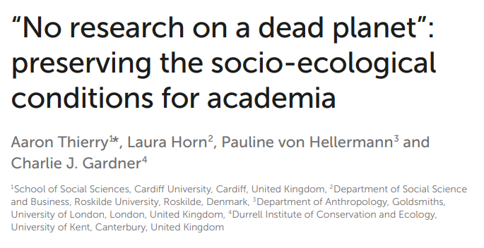 🚨“No research on a dead planet” I’m thrilled to announce @LauraLoHorn, @PHellermann, @CharlieJGardner & my new paper in @FrontEducation. Why, despite acknowledging the urgency of climate emergency, have universities yet to respond adequately to the crisis? A short🧵