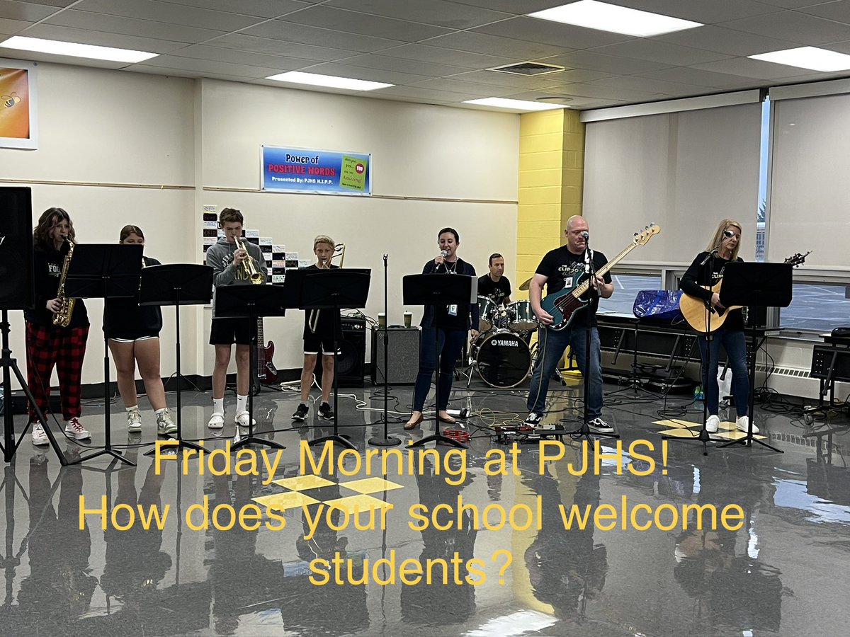 PJHS is rockin this morning!!! Thank you to our staff band The Clipboards and student section The Protractors!