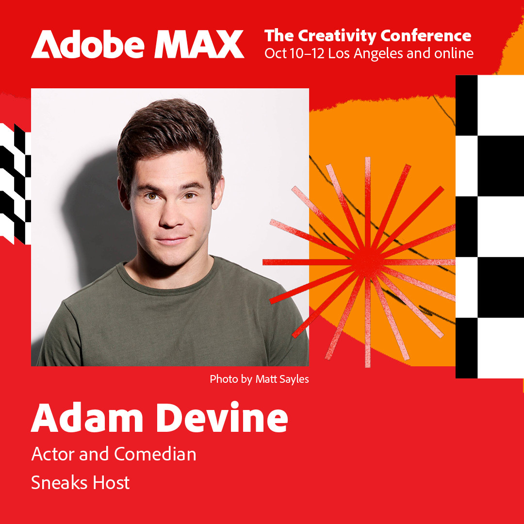 Adobe DE (@adobedach) on Twitter photo Habt ihr schon gehört, Schauspieler und Komiker <a href="/ADAMDEVINE/">ADAMDEVINE</a> wird die #AdobeMAX2023 Sneaks moderieren. Meldet euch jetzt an, um am 11. Oktober einen ersten Blick auf potenzielle Feature-Updates eurer Adobe Tools zu werfen: adobe.ly/3ETCFK9 Habt ihr schon gehört, Schauspieler und Komiker <a href="/ADAMDEVINE/">ADAMDEVINE</a> wird die #AdobeMAX2023 Sneaks moderieren. Meldet euch jetzt an, um am 11. Oktober einen ersten Blick auf potenzielle Feature-Updates eurer Adobe Tools zu werfen: adobe.ly/3ETCFK9