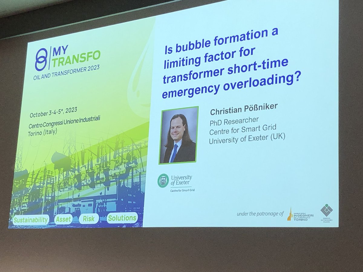 biotrafo's tweet photo. Our colleague Christian Pößniker (@UniofExeter) presented this week the work: "Is bubble formation a limiting factor for transformer short-time emergency overloading?" in #MyTransfo 2023. These results are linked to the execution of WP2 of #BIOTRAFO #H2020 @MSCActions https://t.co/qXozzSpH2n