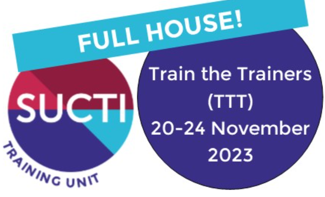 Our next Train the Trainers course is full! If you are interested in getting information on when the next courses will be, send us an email to: sucti@urv.cat and you will be on the list for the first ones to get the information!
