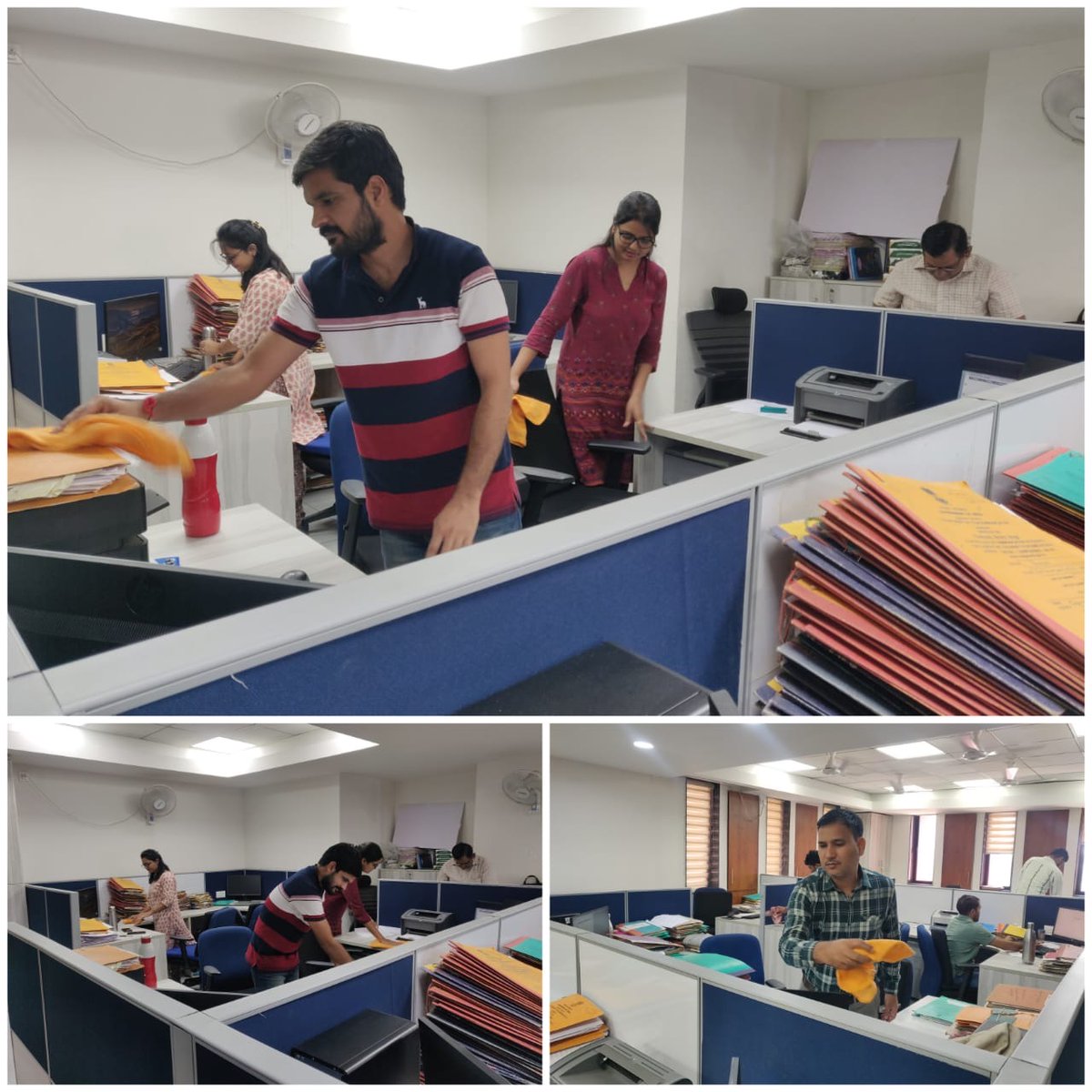 Dot_CCAGujarat's tweet photo. O/o CCA Gujarat conducted a special cleanliness drive in the office premises.
All the staff members cleaned their chambers, files, work stations and open areas. 
#Swachhta Pakhwada
#Swachhata Hi Seva
#Special Campaign 3.0 https://t.co/M2qwPfPpJw