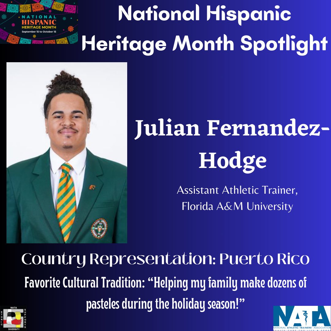 “It’s essential for the diversity in athletic training to match the diversity of the athletes and patients we provide care to. It allows for a better understanding of one’s personal and cultural beliefs to help provide more appropriate athletic training services.” In honor of