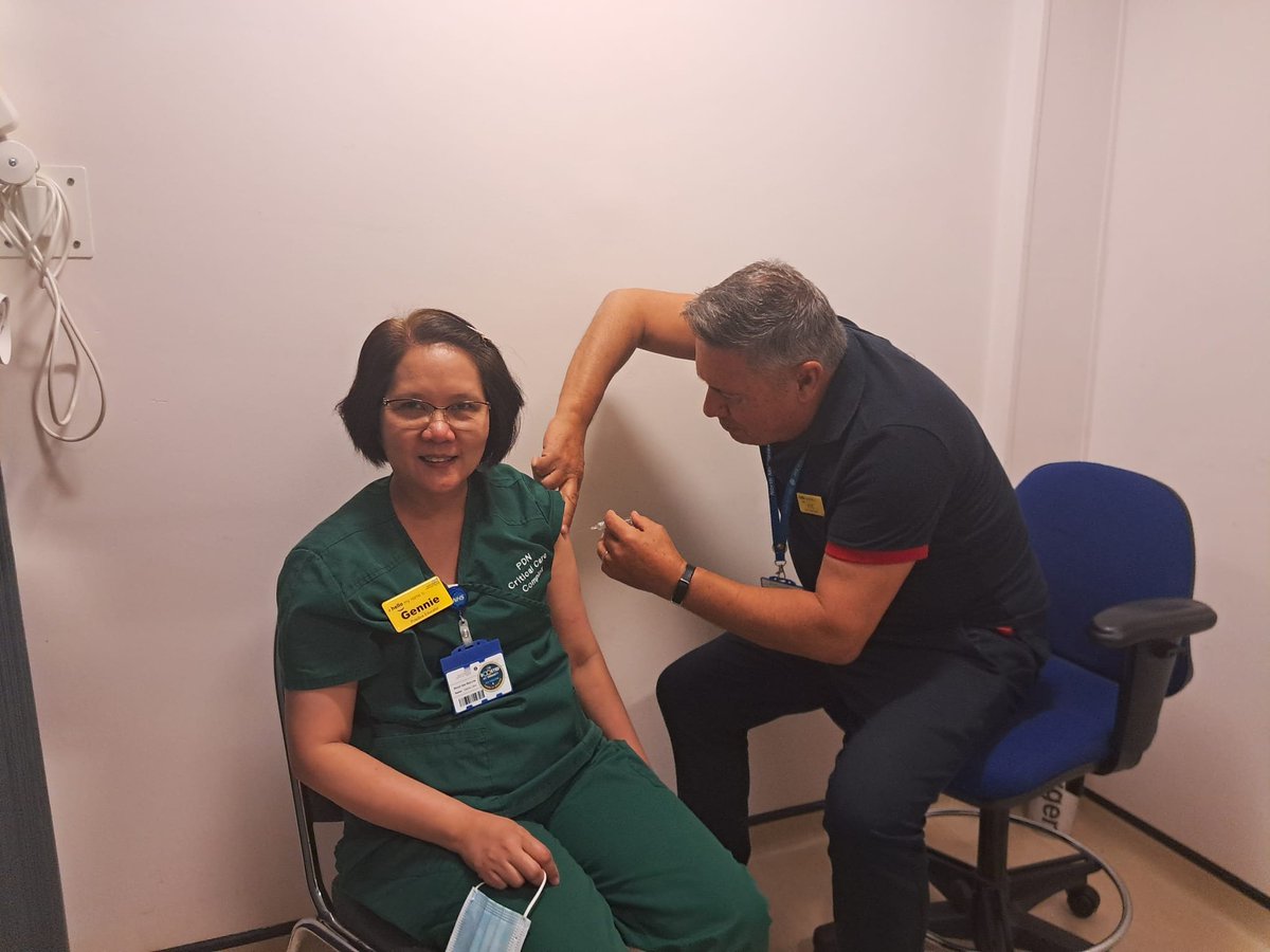 NMUH Critical Care Team received vaccination for  flu and covid - getting ready for winter challenge 💪 😎