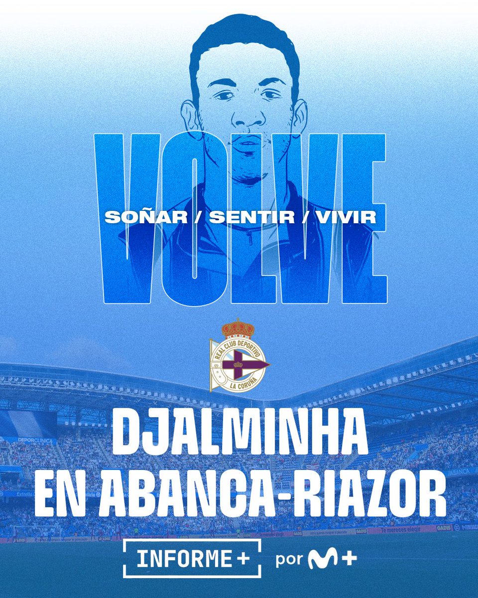 RCDeportivo's tweet photo. 🗣️ #DEPORTIVISTA!!!

🏟️ Accede a #ABANCARIAZOR media hora antes do inicio do partido para non perder a homenaxe a Djalminha

➡️ Entra ás 18:30 h. para volver gozar co mago brasileiro 

➡️ Dentro de pouco poderás velo en @InformePlus de @MovistarPlus

🔗 https://t.co/cDKSnbNVmi https://t.co/7Mc141B09O