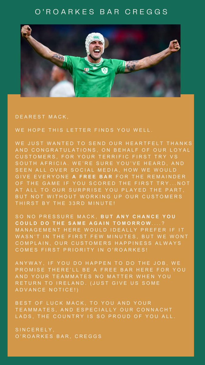 If anyone has a forwarding address would you mind sending on to Mack, before tomorrow at 8pm if possible.... <a href="/connachtrugby/">Connacht Rugby</a> <a href="/IrishRugby/">Irish Rugby</a>