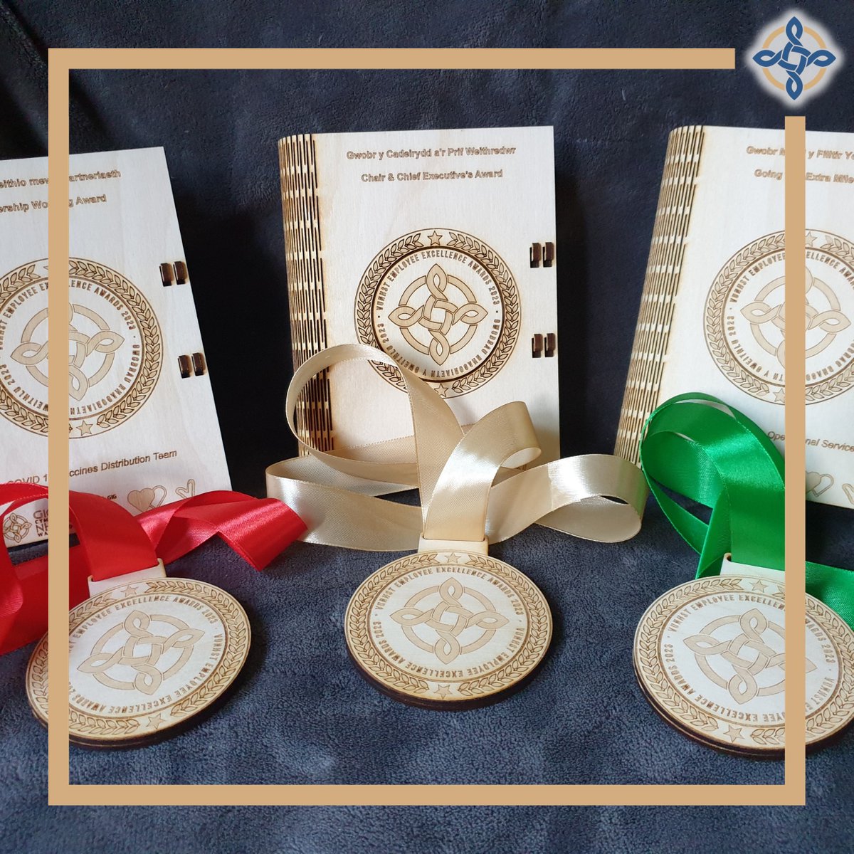VelindreTrust's tweet photo. 🥇 This time last week, we held our Employee Excellence Awards!

Many thanks to @garabaldi_78 and the team @CardiffMetCSAD for providing the wonderful medals and boxes which were presented at the ceremony.

We'll share details of all our winners very soon! 👀 https://t.co/iHKTbvfvnN