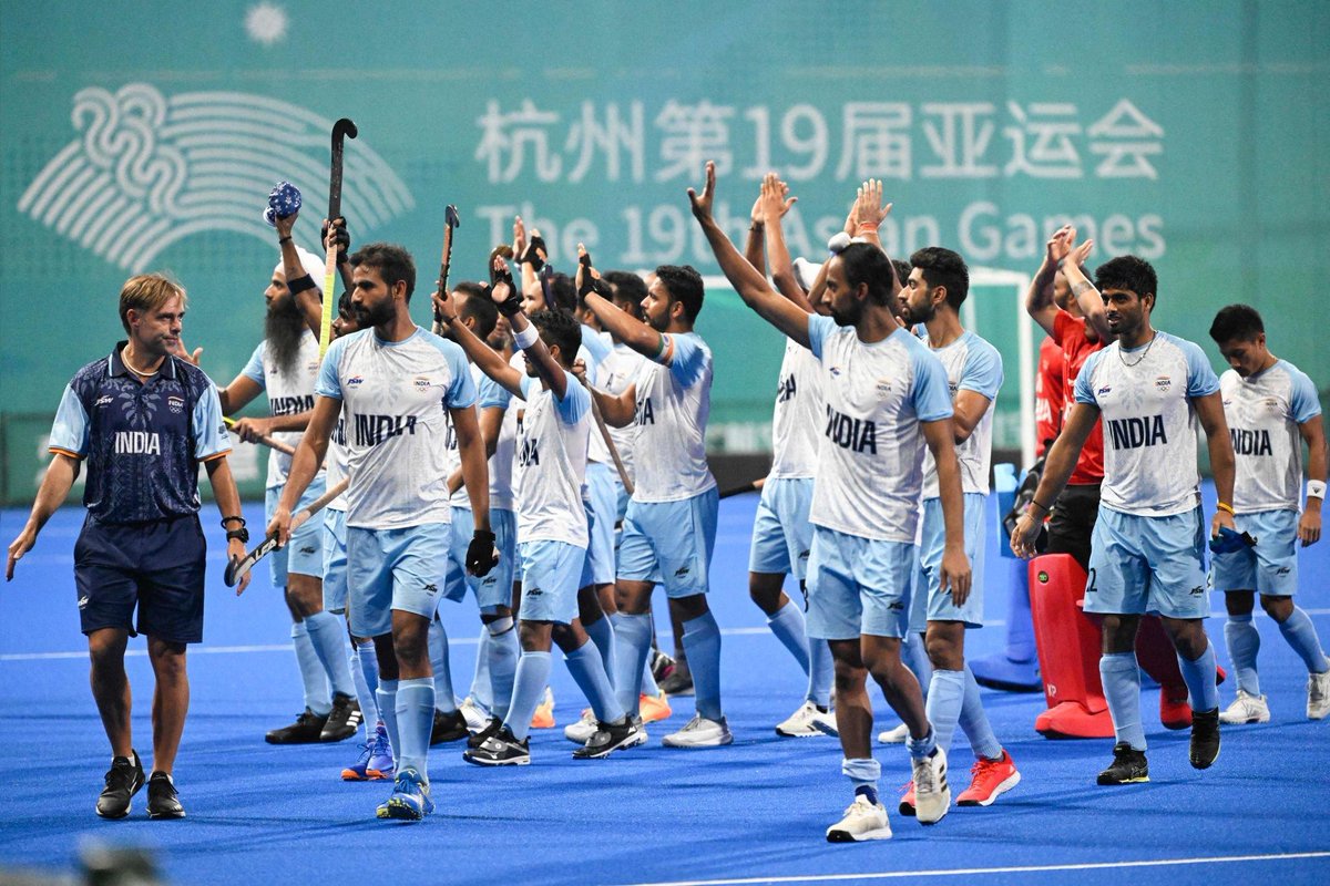 - India beat Uzbekistan by 16-0.
- India beat Singapore 16-1.
- India beat Japan 4-2.
- India beat Pakistan 10-2.
- India beat Bangladesh 12-0.
- India beat South Korea 5-3 in Semifinal
- India beat Japan 5-2 in final.

One of the dream run ever by Indian hockey in Asian Games.